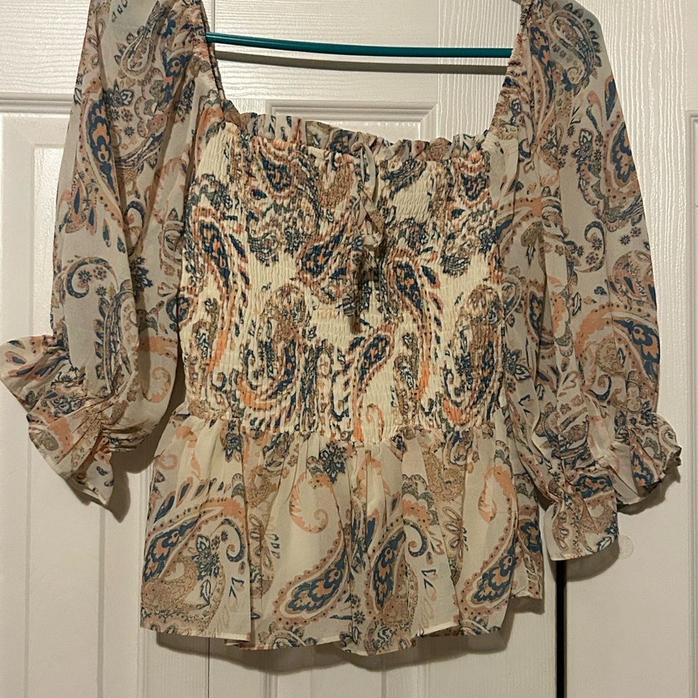 Elegant Paisley Print Women's Top